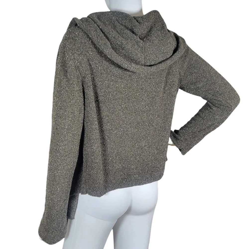 Eileen Fisher Short Envelope Cardigan Womens S‎ Brown Silk Blend Open Front Knit
